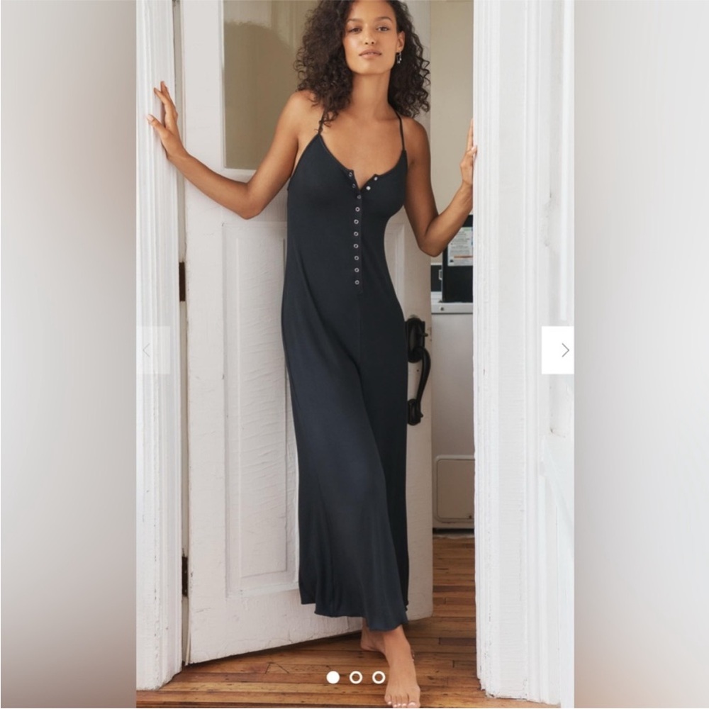 Anthropologie Ribbed Wide-Leg Jumpsuit